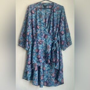 Torrid Blue Floral Wrap Top
